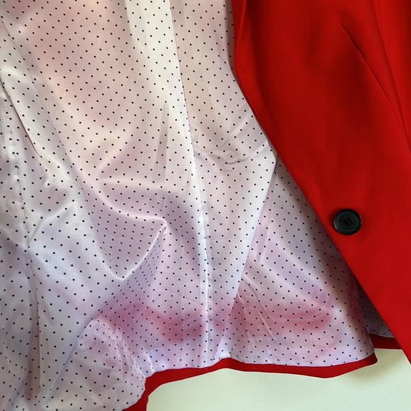 Express Notch Collar One Button Blazer - Red - 0 - Picture 14 of 16